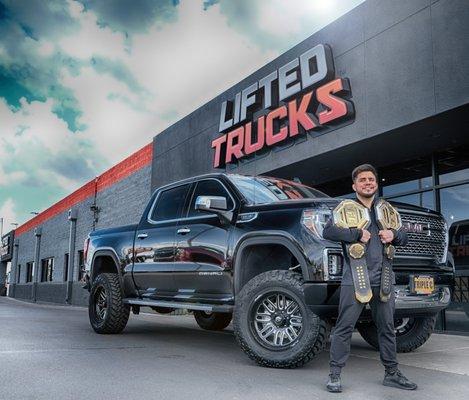 Olympic gold medalist and two division UFC champ, Henry Cejudo with his custom Denali