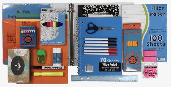 Elementary School Supply Kit - grades 3rd to 5th.