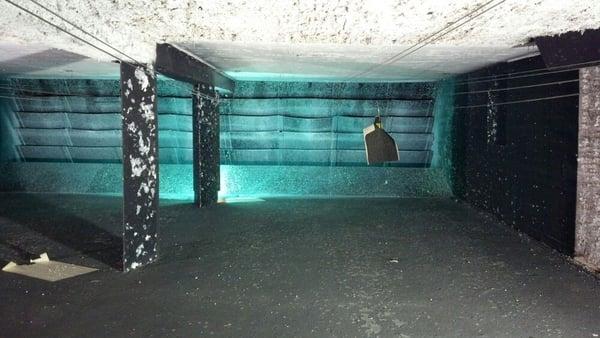 indoor shooting range.