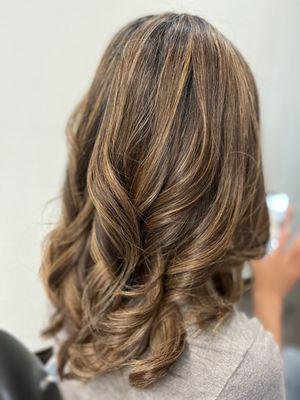 Golden blonde highlights