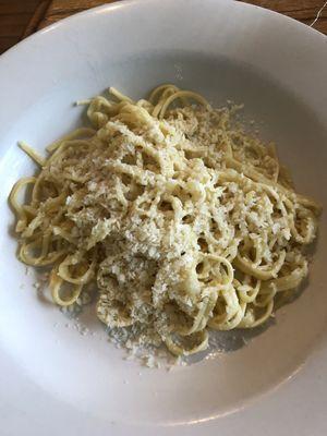 Linguini with parmesan cheese