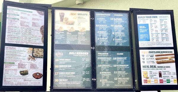 Drive-thru menu