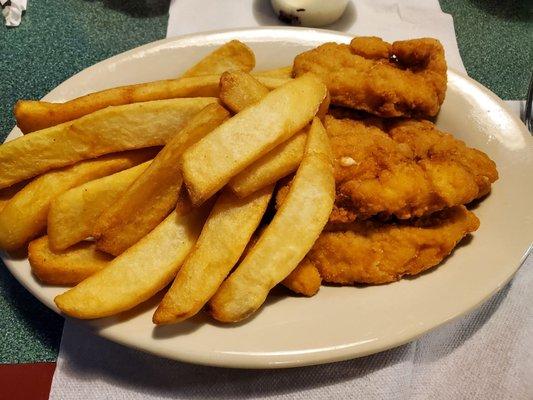 Chicken strips and fries