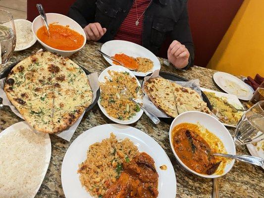 Chicken Tikka Masala Chicken Madras Garlic Naan