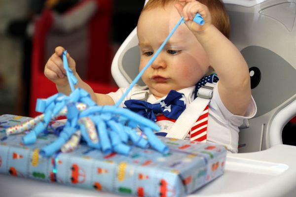 Happy Birthday Trystan!
 
 Enjoying opening gifts