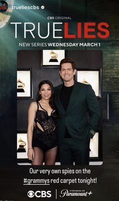 Steve Howey and Ginger at the Grammys.