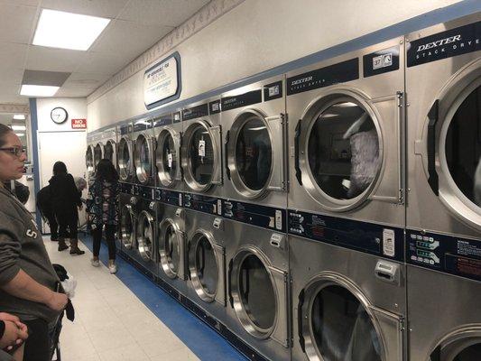 Several dryers on both sides out of service.