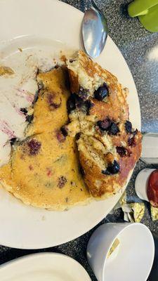 My half eaten blueberry pancakes that I am still working on