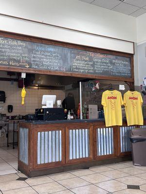 Front counter with view of kitchen