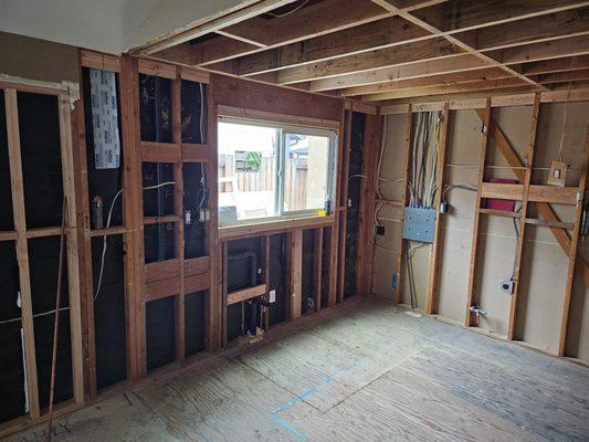 Kitchen down to studs