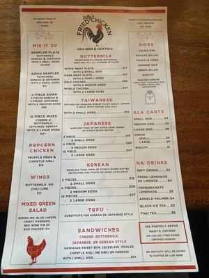 Food menu