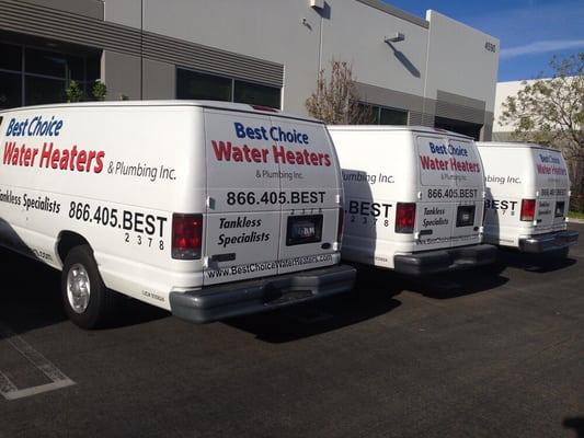 Our company fleet ready to serve your hot water needs.