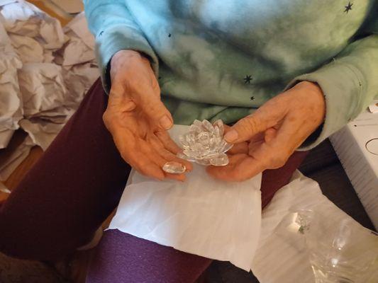 Baccarat crystal flower shattered