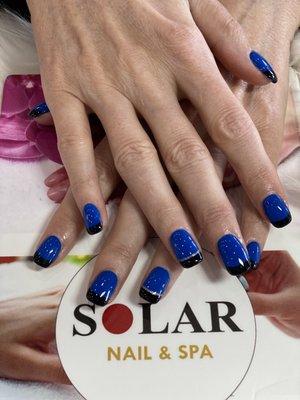 #blue#blackfrenchtip#Parkcitynails