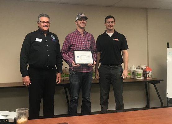 SERVPRO Boise Owner Chris Isaacson receiving the Patriot Award