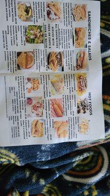 Menu for hot food