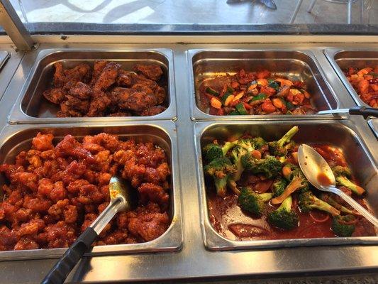 Orange chicken and beef broccoli