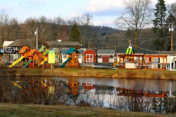 The Best in Backyards superstore in Danbury, CT carries swing sets, storage sheds, trampolines, outdoor kitchens, pergolas, pavilions & more