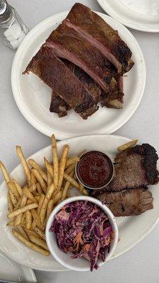 Brisket plate and 1/2 rack ribs