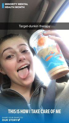 My pure joy when drinking a dunkin Iced Latte