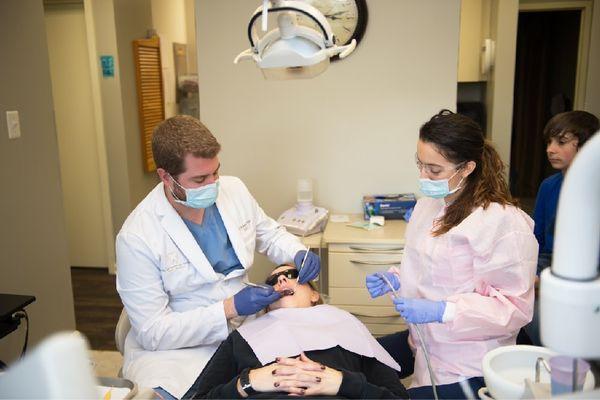 Patient getting their teeth cleaned