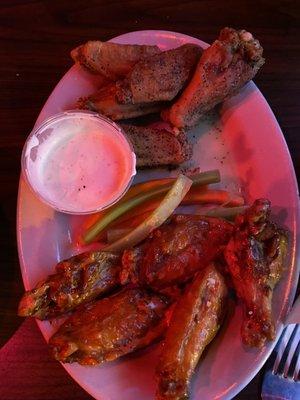 10 wings 1/2 chipotle and 1/2 lemon pepper