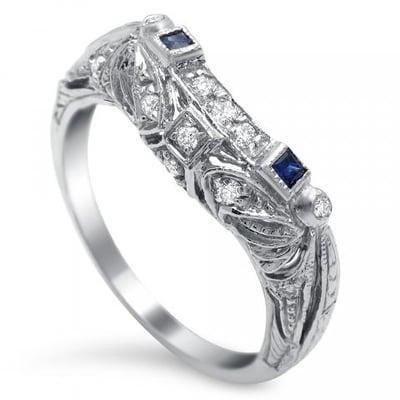 Platinum Vintage Wedding Band