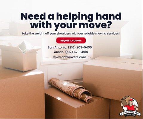 Moving can be a real hassle, we get it. Let our professional team of movers make your move stress-free while we get it done right!