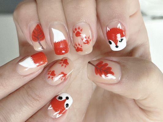 Cute fox nails