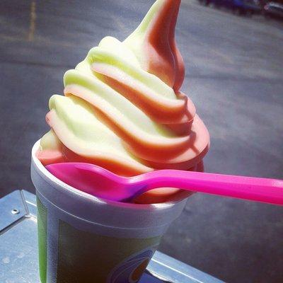 We have dairy-free Dole soft serve!