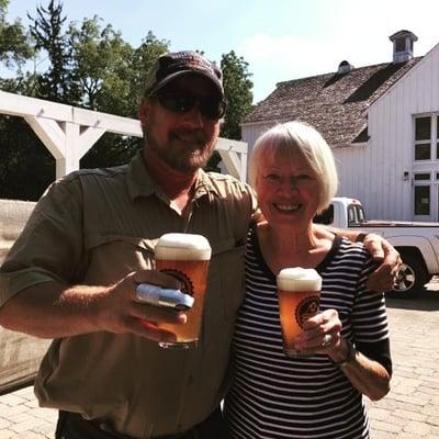 Ted and Brenda grabbing a beer after work.