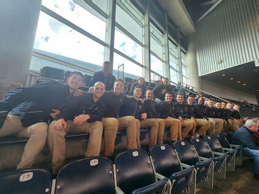 Future high-speed officers from our glorious Navy academy.  Texans game sponsored by Eastex Laser