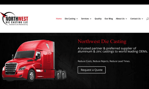 Website for a local manufacturing company.