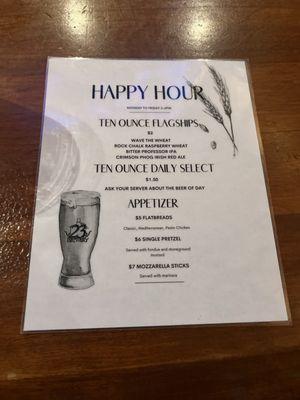 What a terrific menu for happy hour