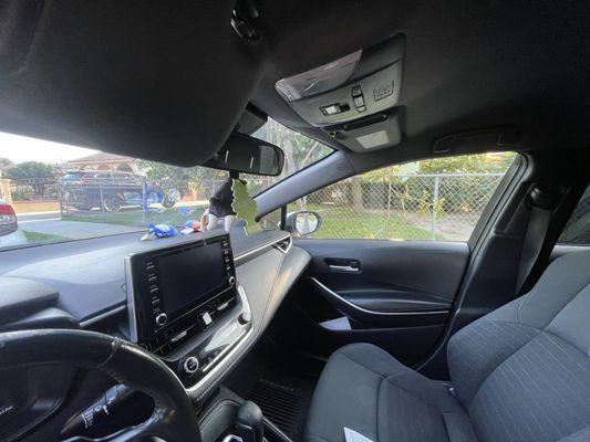 polished car interior