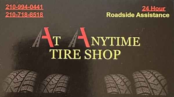 At Anytime Tire Shop & 24 Hour Roadside Assistance.