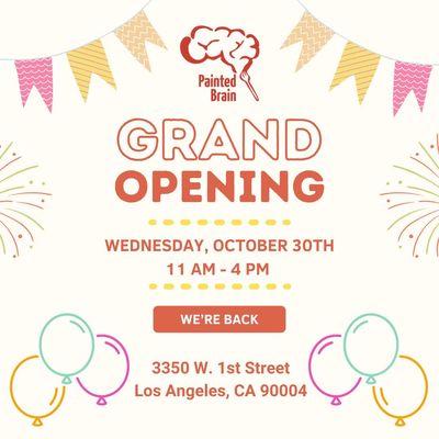 October 30, Grand Opening for New Community Center