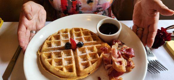 Waffles and bacon