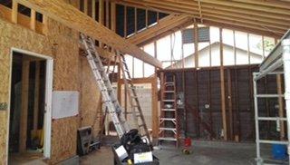 residential remodel in framing - prewire stage