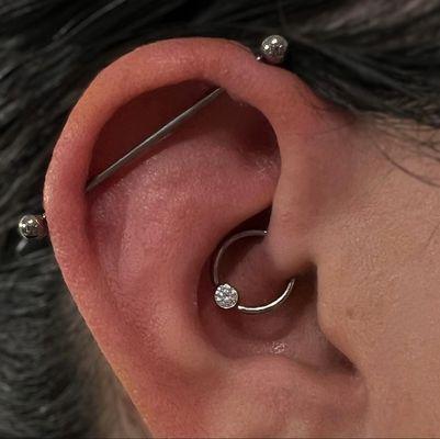 Daith jewelry by Leroi, piercing by Shawna.