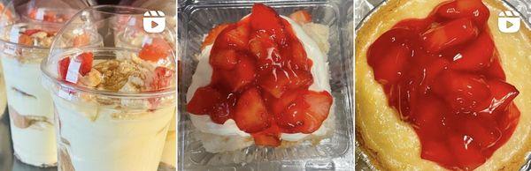 Some of our Best-Sellers! Banana Pudding
Strawberry Trifle 
Strawberry Cheesecake