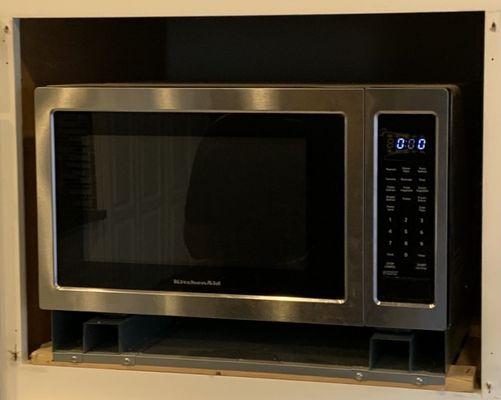 Our microwave after we removed the face plate.