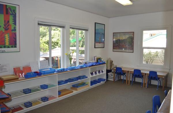 Our Montessori language classroom for development of our students expressive and receptive language skills..