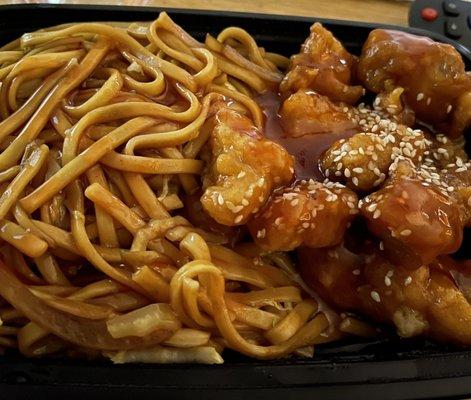 Sesame Chicken and Lo Mein