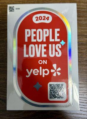 Recognize for beloved business of the year by yelp !