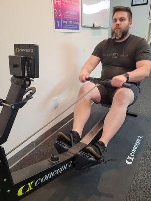 Row Machine for cardiovascular health and improving strength of posture muscles