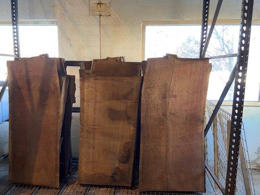 Walnut live edge slabs