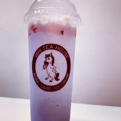 I'm taro smoothie with strawberry jelly