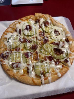 Bacon pickle pizza