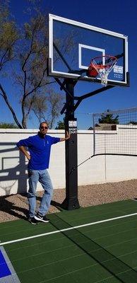 Mike Fox, President, Sport Court of AZ inspecting the finished product!